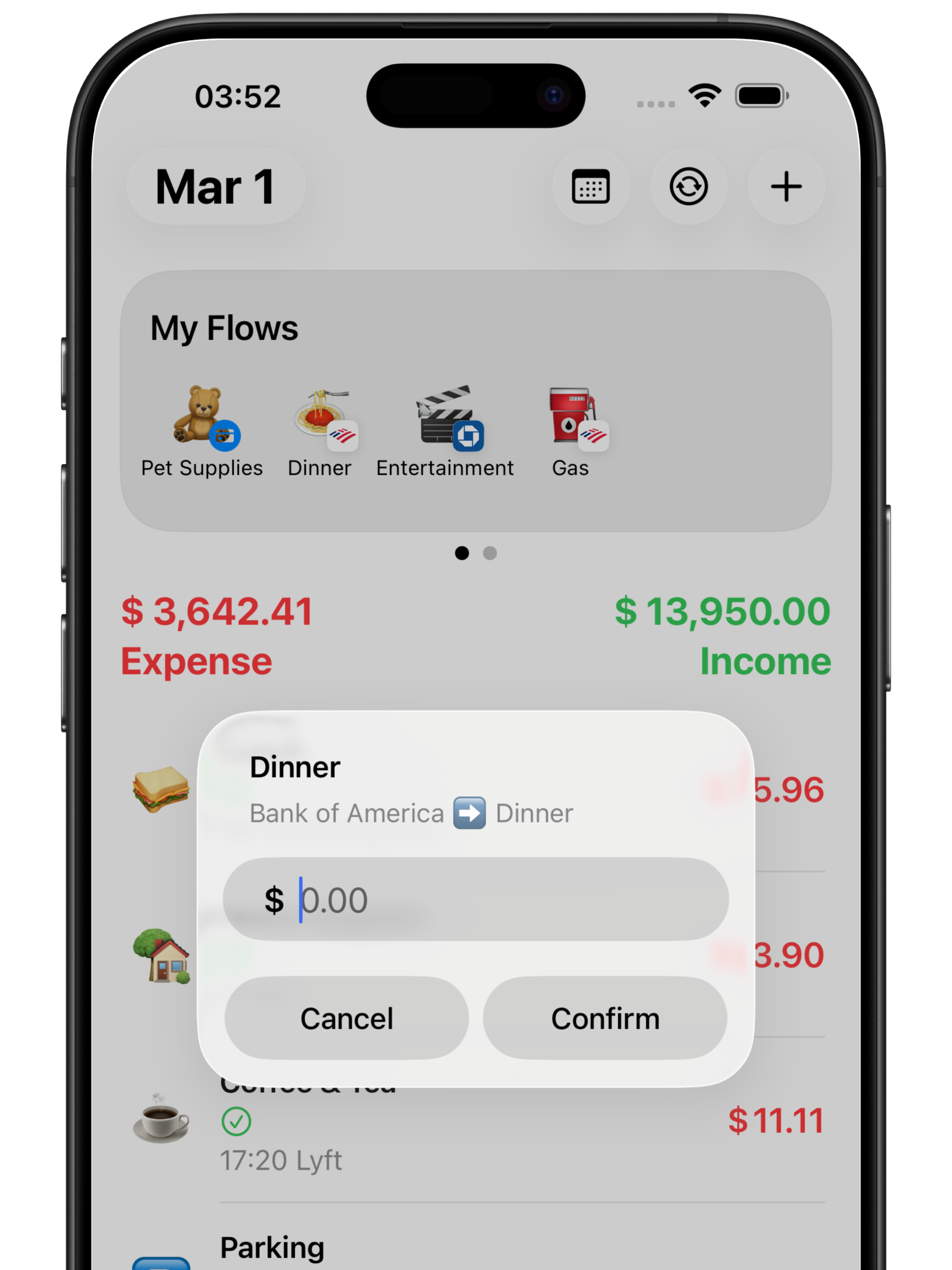 WealthX Flow management screen