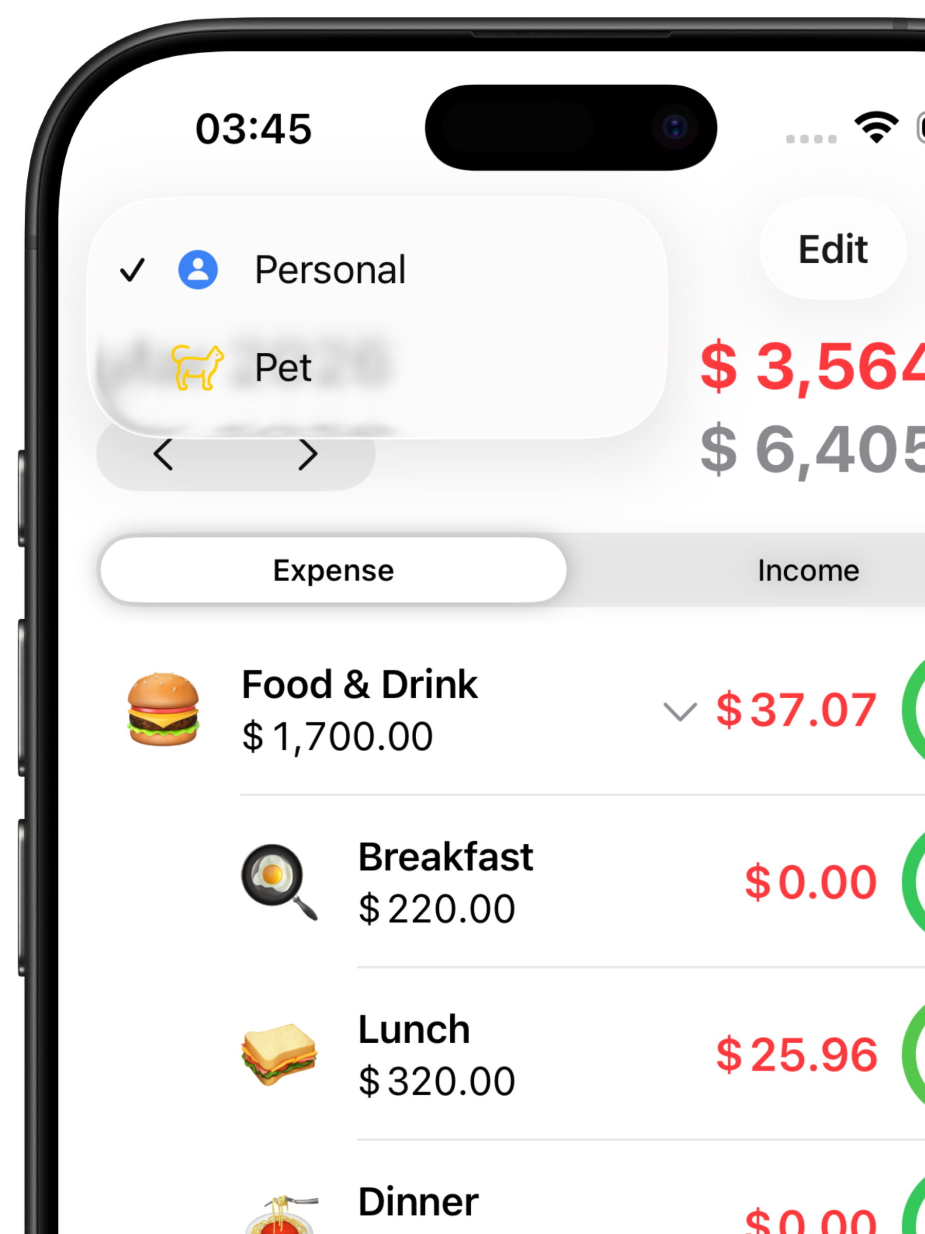 WealthX scenario switch screen