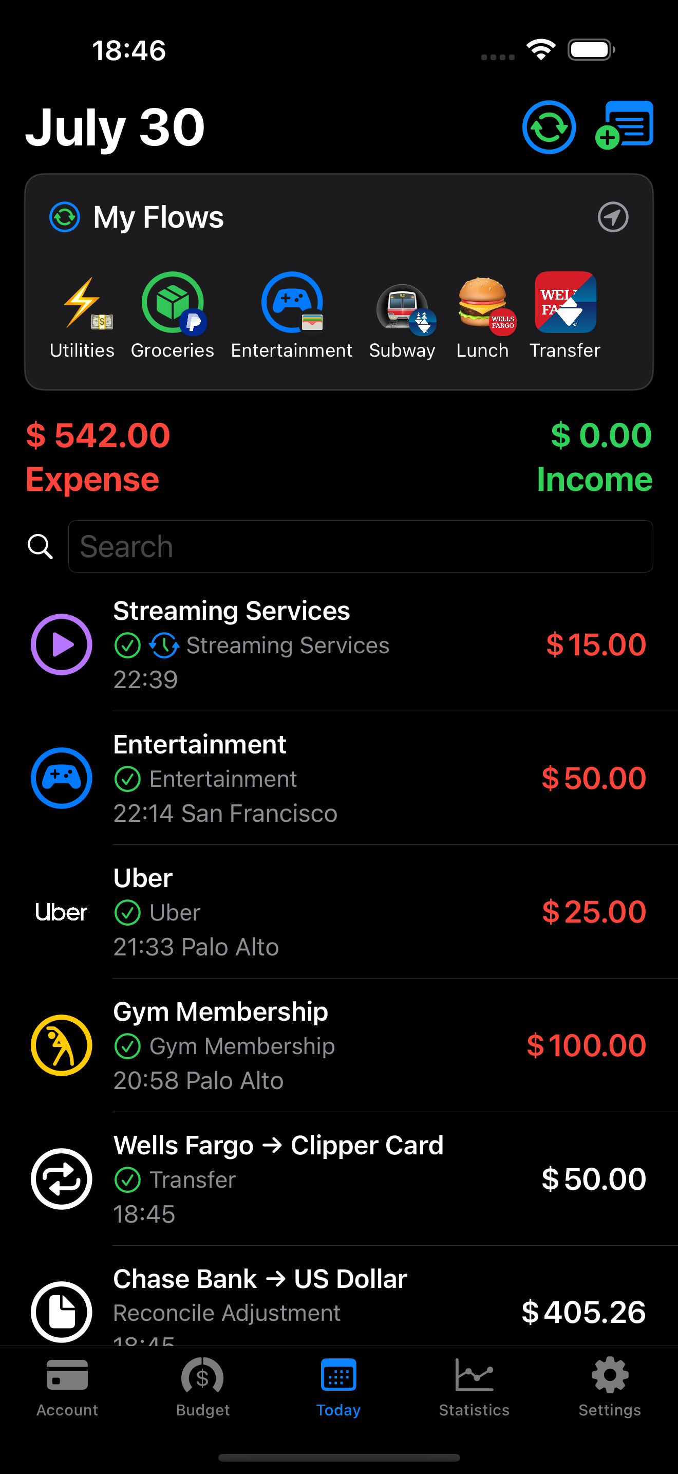 WealthX transaction flow shortcuts screen
